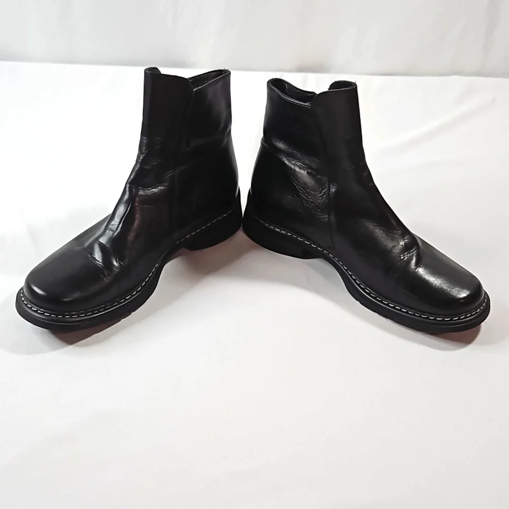 Kenneth Cole Reaction Black Leather Mens Boots Size 38 /6.5 - Picture 3 of 9